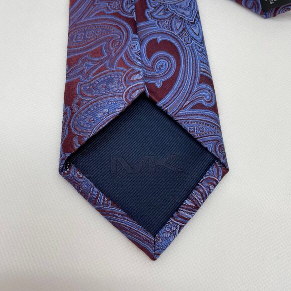 Michael Kors Paisley Print Silk Tie Blue and Maroon Men’s Tie 59”‎ - Picture 3 of 6